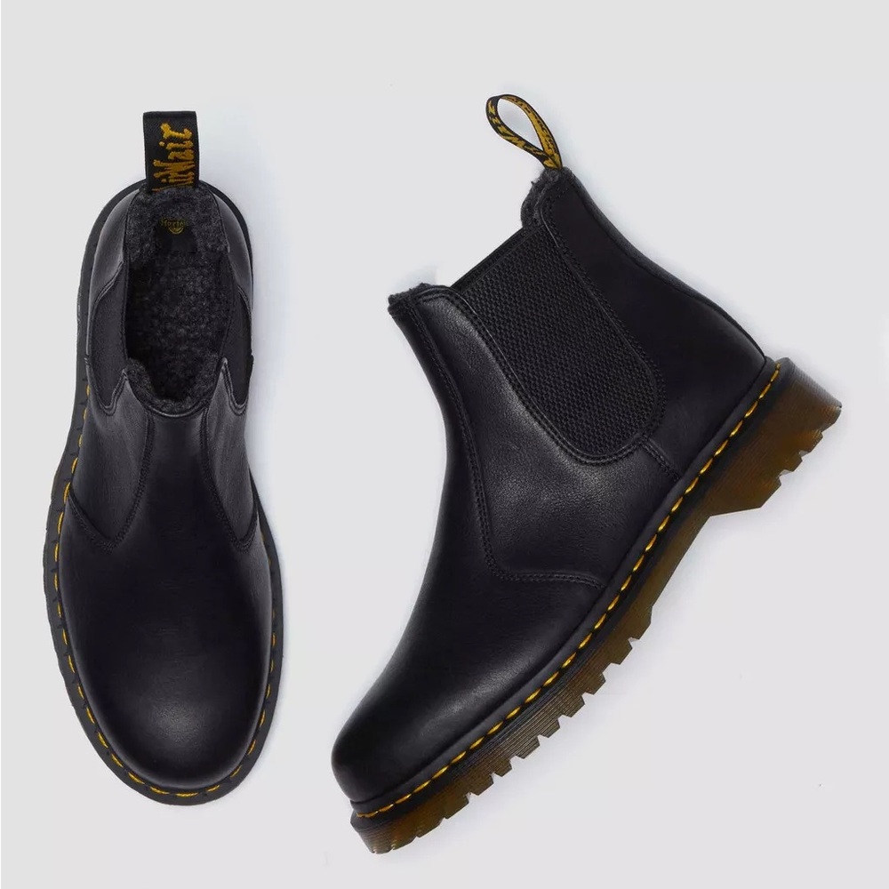 MDr. Martens 2976 GRIZZLY FLEECE LINED CHELSEA BOOTS. M 7/W 8. NEW - Picture 8 of 9